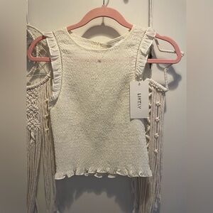 Likely super cute sleeve less top white Small NWT